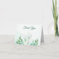 White Calla Lily Elegant Thank You Card