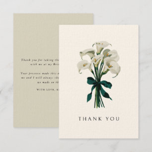 White Calla Lily Elegant Wedding Bridal Shower Thank You Card
