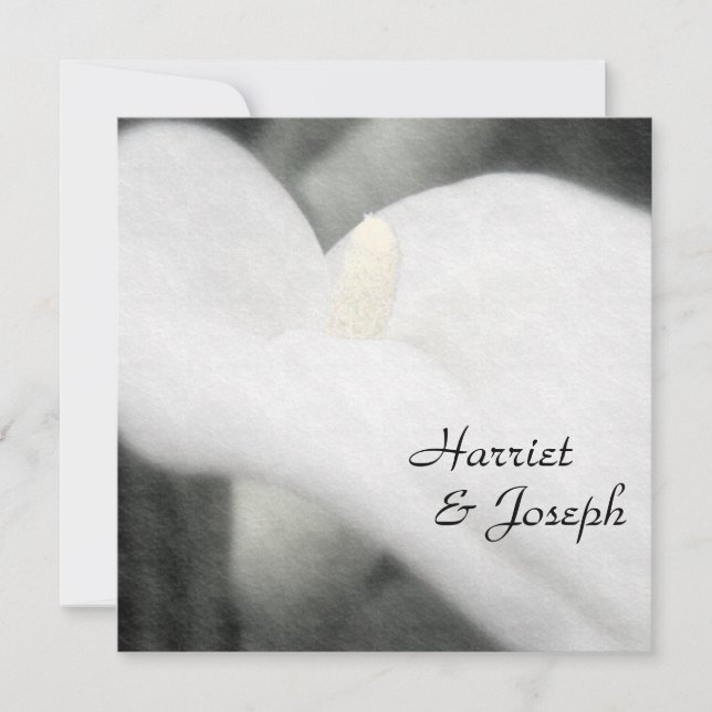 White Calla Lily Elegant Wedding Invitation (Front)