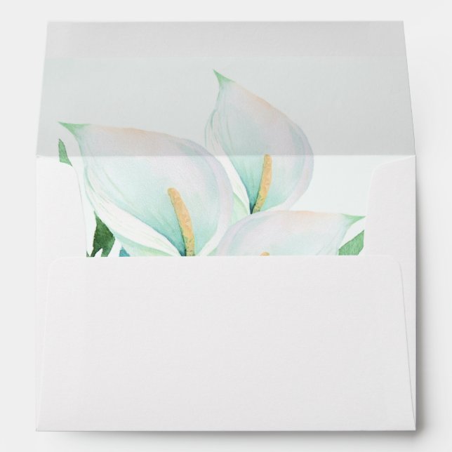 White Calla Lily Floral Envelopes (Back (Bottom))