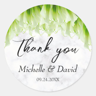 White Calla Lily Florals Wedding Classic Round Sticker