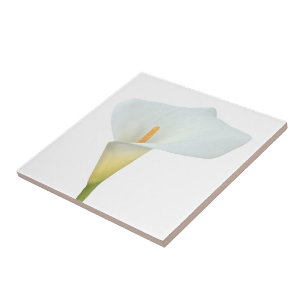 White Calla Lily Flower Backyard Garden Photo  Ceramic Tile