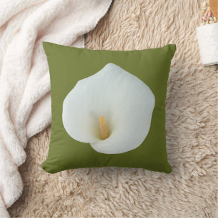White Calla Lily Flower Backyard Garden Photo Cushion