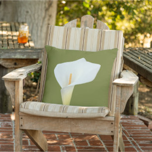 White Calla Lily Flower Backyard Garden Photo Cushion