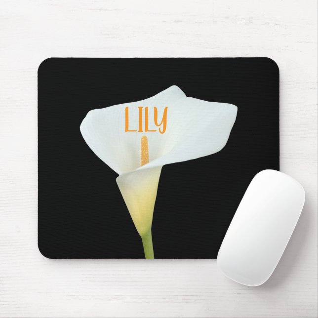 White Calla Lily Flower Backyard Garden Photo  Mouse Pad (With Mouse)