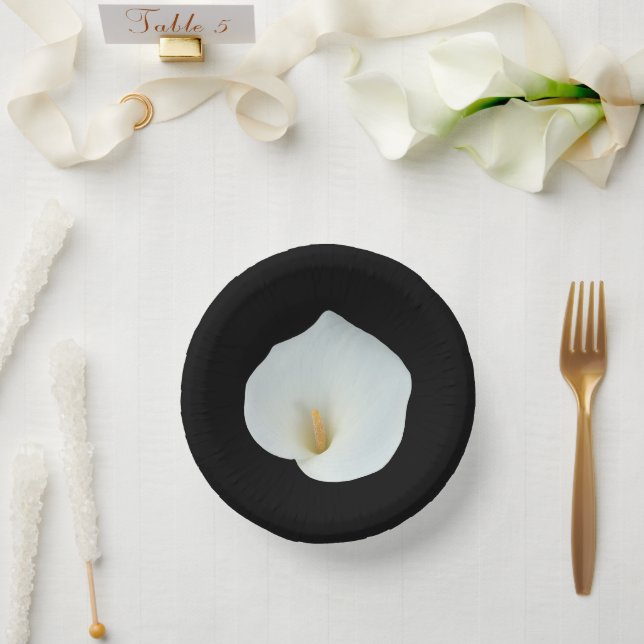 White Calla Lily Flower Backyard Garden Photo Paper Plate (Wedding)