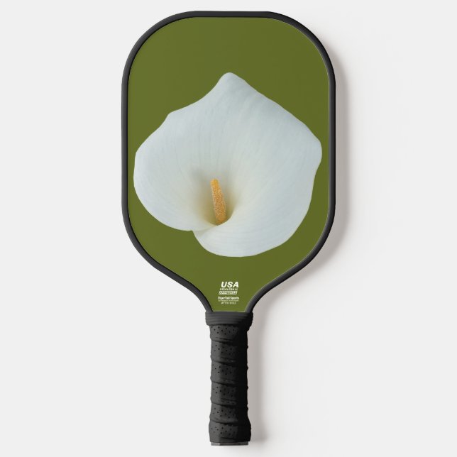 White Calla Lily Flower Backyard Garden Photo Pickleball Paddle (Front)