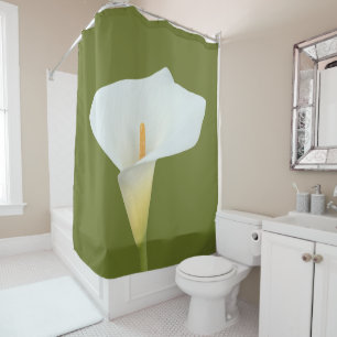 White Calla Lily Flower Backyard Garden Photo Shower Curtain