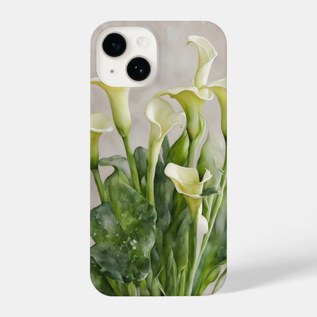 White Calla Lily Flowers Art Phone Case (Back)