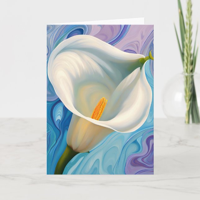 White Calla Lily in style of Georgia O'Keeffe Card (Front)