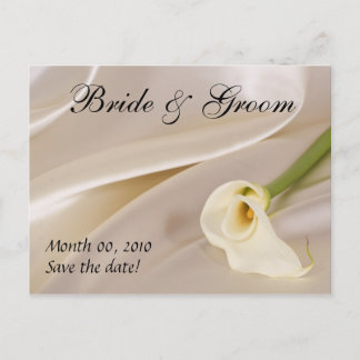 White Calla Lily-Save the Date Announcement Postcard