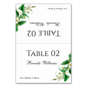 White Calla Lily Wedding Place Card
