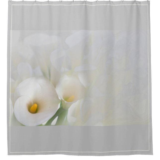  White Calla Lily with Foliage   Shower Curtain (Front)