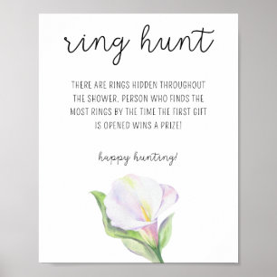 White calla - Ring hunt bridal shower game Poster
