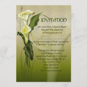 White Calla Wedding Suite Invitation