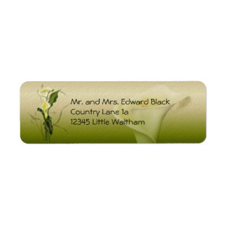 White Calla Wedding Suite Return Address Label