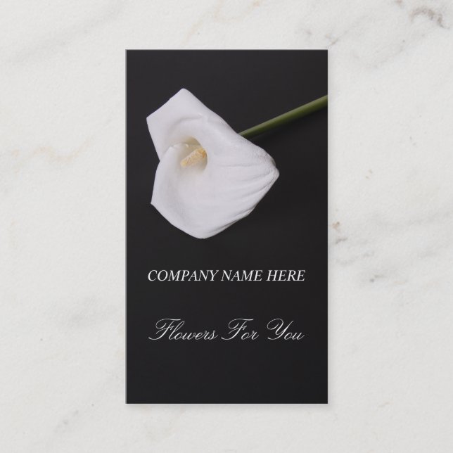 White callalilly Flowers For You Business card (Front)