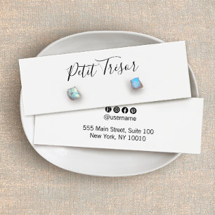 White Calligraphy Script  Stud Earring Display