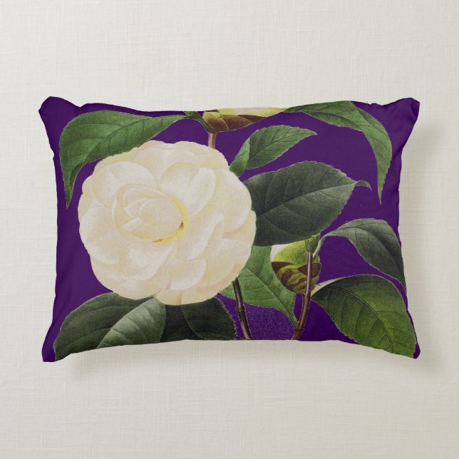 White Camellia, 1833 Decorative Cushion (Front)