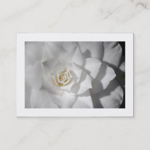 White Camellia (Bordered) Business Card