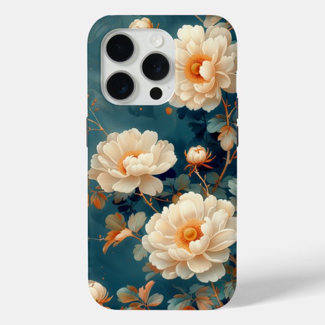 White Camellia Floral Design Case-Mate iPhone Case (Back)
