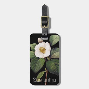 White Camellia Luggage Tag