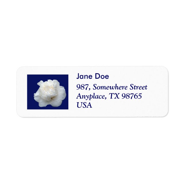 White camellia return address label (Front)