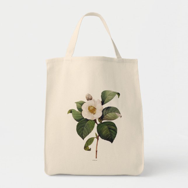 White Camellia Tote Bag (Front)