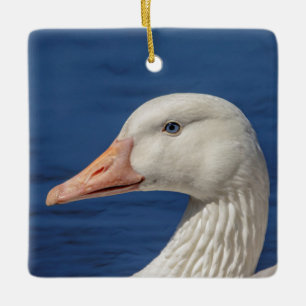 White Canadian Goose Ceramic Tree Decoration