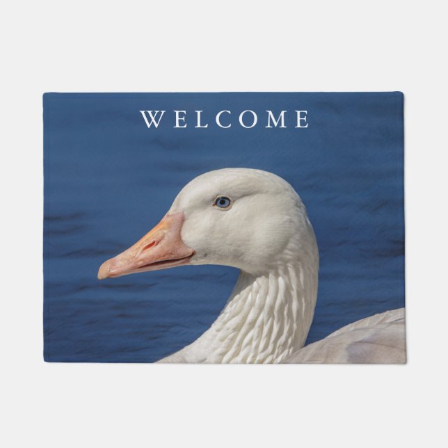 White Canadian Goose Doormat (Front)