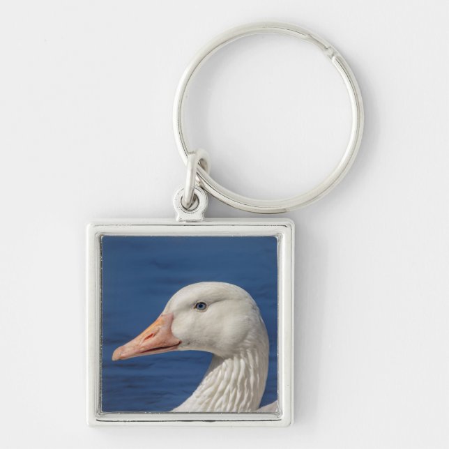 White Canadian Goose Key Ring (Front)