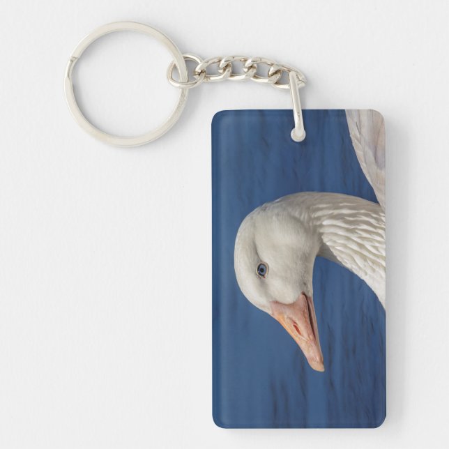 White Canadian Goose Key Ring (Front)
