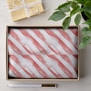 White Cane Red Stripes Christmas Tissue Paper