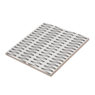 White cane wicker ceramic tile