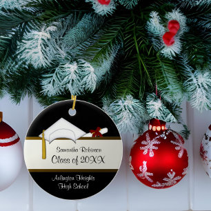 White Cap Graduation Ornament