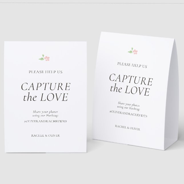 White | Capture the Love Wedding Table Top  (Front/Back)