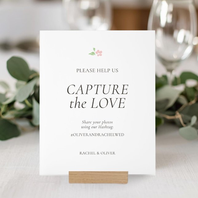 White | Capture the Love Wedding Table Top  Acrylic Sign (Creator Uploaded)