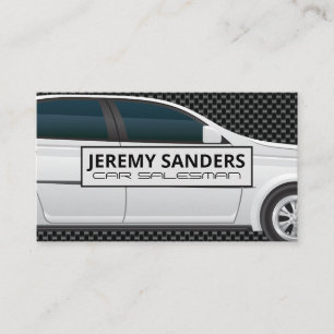 White Car Carbon Fibre Business Card