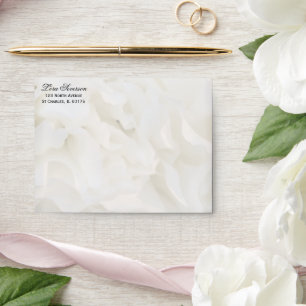 White Carnation Floral Envelopes