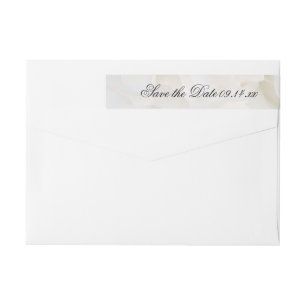 White Carnation Floral Wedding Save the Date Wrap Around Label