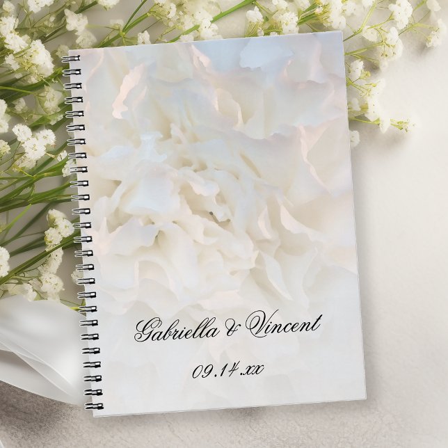 White Carnation Flowers Wedding Notebook (Creator Uploaded)