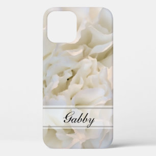White Carnations Floral iPhone 12 Case