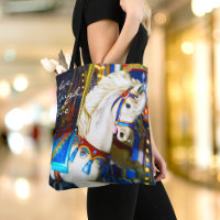 White Carousel Horse Photo Live Laugh Love Quote