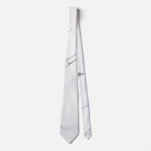 White Carrara Marble Wedding Groomsmen Tie