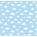 White Cartoon Clouds on Light Blue Background Patt Photo Sculpture Badge<br><div class="desc">White cartoon clouds on light blue background pattern</div>