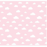 White Cartoon Clouds on Pink Background Pattern Photo Sculpture Badge<br><div class="desc">White cartoon clouds on pink background pattern</div>