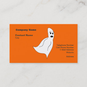 White Cartoon Ghost Business Card