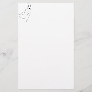 White Cartoon Ghost Stationery