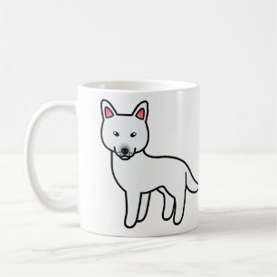 White Cartoon Siberian Husky Dog Coffee Mug