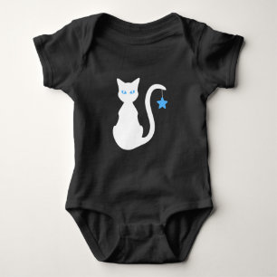 White Cat Baby Bodysuit